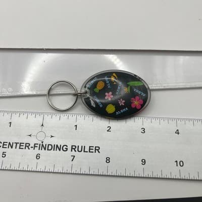 Vintage 1996 Hawaii Aloha Keychain Souvenir Pineapple Hibiscus Tropical Classic - Thumbnail 7