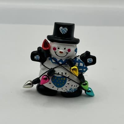 VTG Yuletide D'Lights Snowman Pin Christmas Light String Brooch A.D.M #YT-LB109 - Thumbnail 2