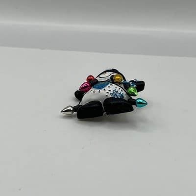 VTG Yuletide D'Lights Snowman Pin Christmas Light String Brooch A.D.M #YT-LB109 - Thumbnail 3