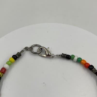Vintage Colorful Mixed Seed Bead Bracelet Multicolor Glass Beads Lobster Clasp - Thumbnail 2