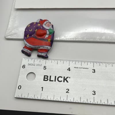 VTG Christmas Pin Lot Santa with Toy Sack & Snowman at Cottage Holiday Brooch - Thumbnail 5