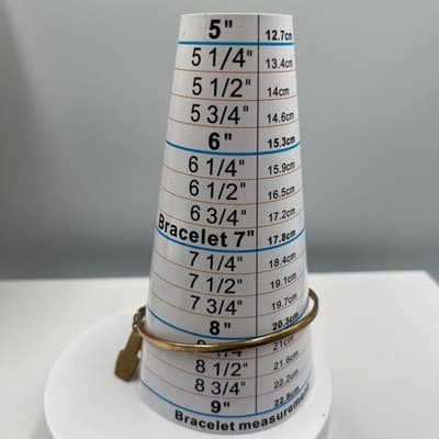 Vintage OPI Gold Tone Bangle Bracelet with Nail Polish Bottle & Logo Disc Charms - Thumbnail 7