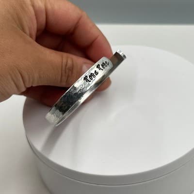 Custom Personalized Resilience Silver Cuff Bracelet Legacy of Love Memorial Gift - Thumbnail 3