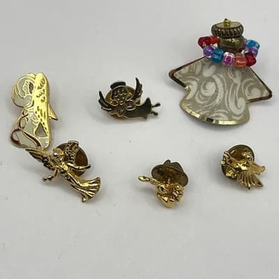 Vintage 6pc Angel Lapel Pin Lot Angels of Hawaii Guardian Spirit Enamel Classic - Thumbnail 9