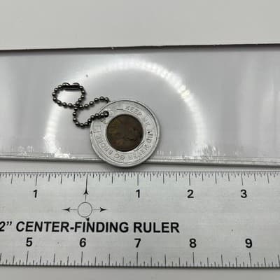 Vintage 1971 D Lucky Penny Keychain Las Vegas Club 49c Breakfast Souvenir Token - Thumbnail 7