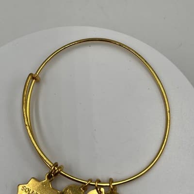 VTG Alex and Ani Solar Plexus Chakra Gold Tone Expandable Charm Bangle Bracelet - Thumbnail 2