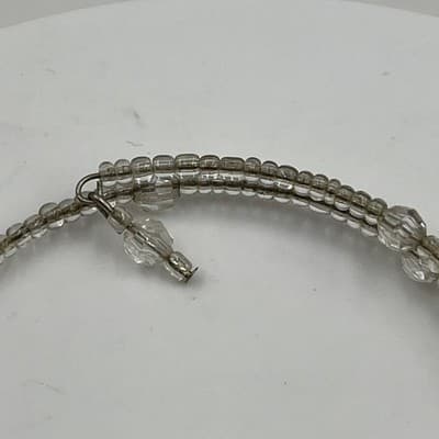 Vintage Silver Tone Hinged Cuff Bracelet Multi Strand Mesh Bypass Statement 7" - Thumbnail 3