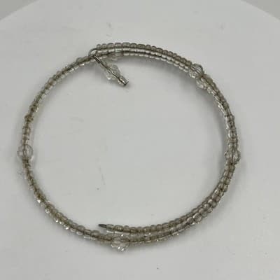 Vintage Silver Tone Hinged Cuff Bracelet Multi Strand Mesh Bypass Statement 7" - Thumbnail 2