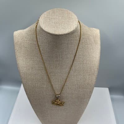 Vintage Gold Tone Maple Leaf Pendant Necklace Adjustable Chain Nature Jewelry - Thumbnail 6