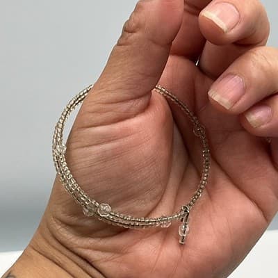 Vintage Silver Tone Hinged Cuff Bracelet Multi Strand Mesh Bypass Statement 7" - Thumbnail 7