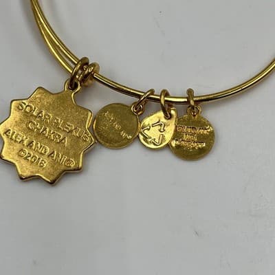 VTG Alex and Ani Solar Plexus Chakra Gold Tone Expandable Charm Bangle Bracelet - Thumbnail 3