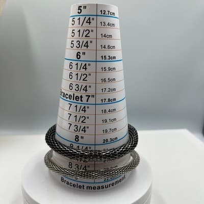 Vintage Lot of 2 Silver Tone Mesh Bangle Bracelet Set Textured Minimalist Retro - Thumbnail 9