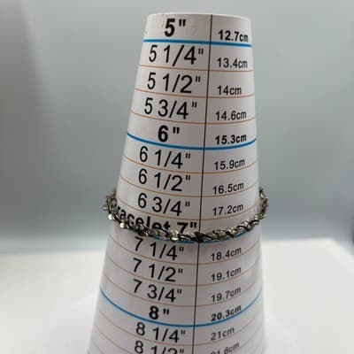 Vintage Style Twisted Link Chain Bracelet Silver Tone Lobster Clasp Minimalist - Thumbnail 6