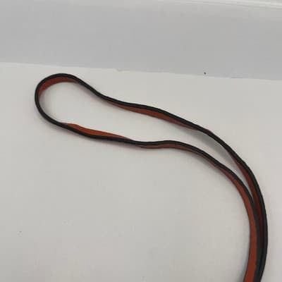 Vintage Silver Tone Cutout Abstract Circle Pendant Necklace Orange Leather Cord - Thumbnail 2