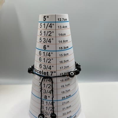 Vintage Black Evil Eye Bead Cord Bracelet Glass Beads Minimalist Boho Protection - Thumbnail 6