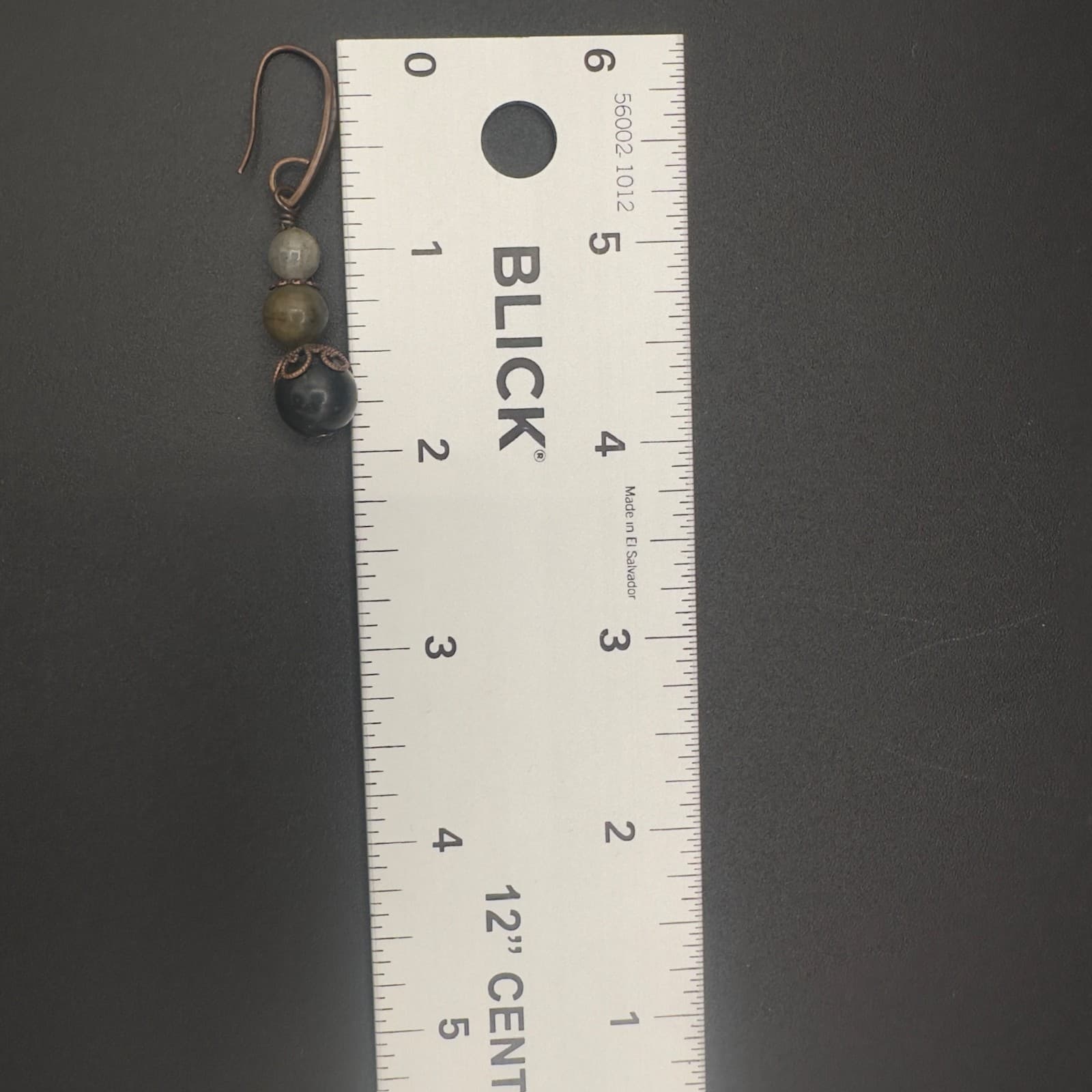 Vintage Beaded Dangle Earrings Boho Style Bronze Hook Charm Jewelry 80s - Thumbnail 4