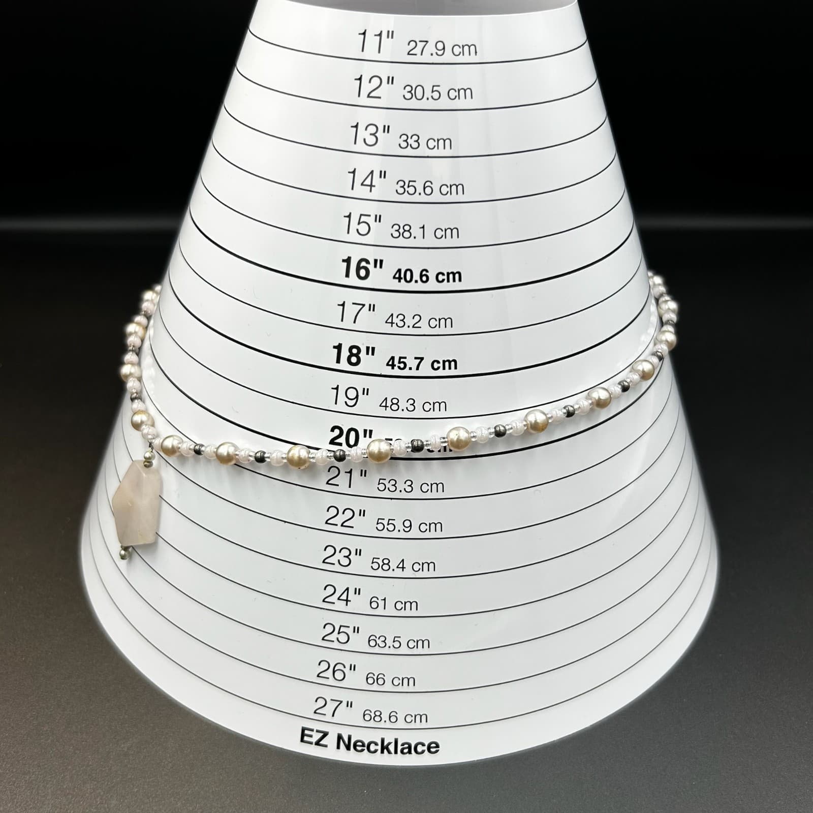 Vintage Moonstone and Pearl Beaded Necklace w/ Crystal Accents 20" Y2K 90s 2000s - Thumbnail 6