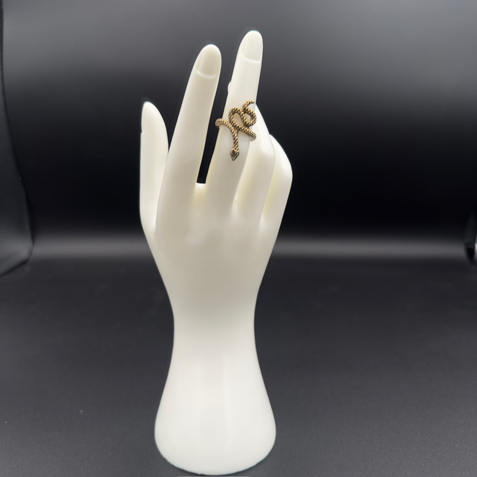 Vintage Gold Tone Snake Ring Wrapped Around Your Finger Women's Y2K 90s 2000s - Thumbnail 3