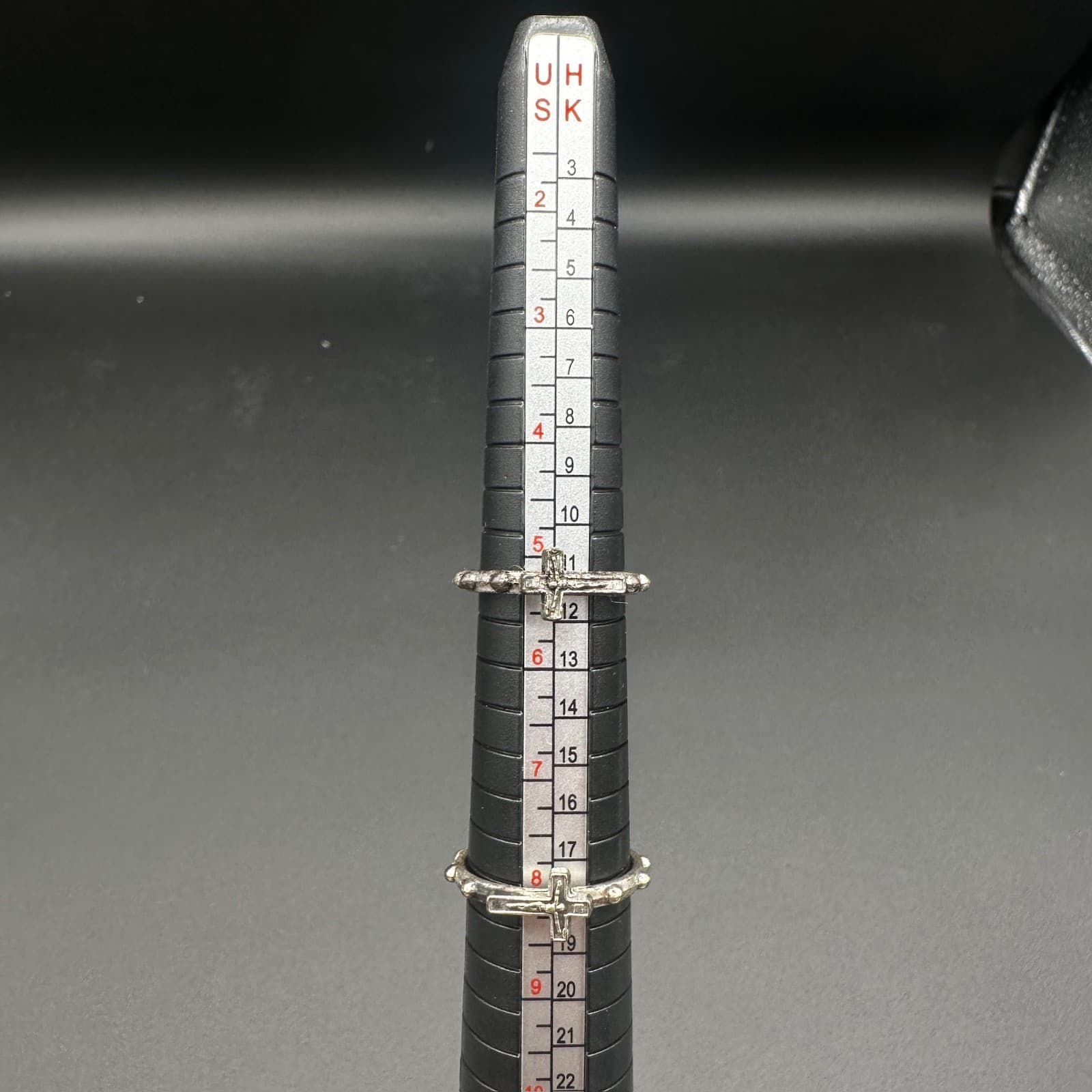 Vintage Silver tone Religious Cross Faith Ring Set of 2 - 5.25'' and 8'' - Thumbnail 4