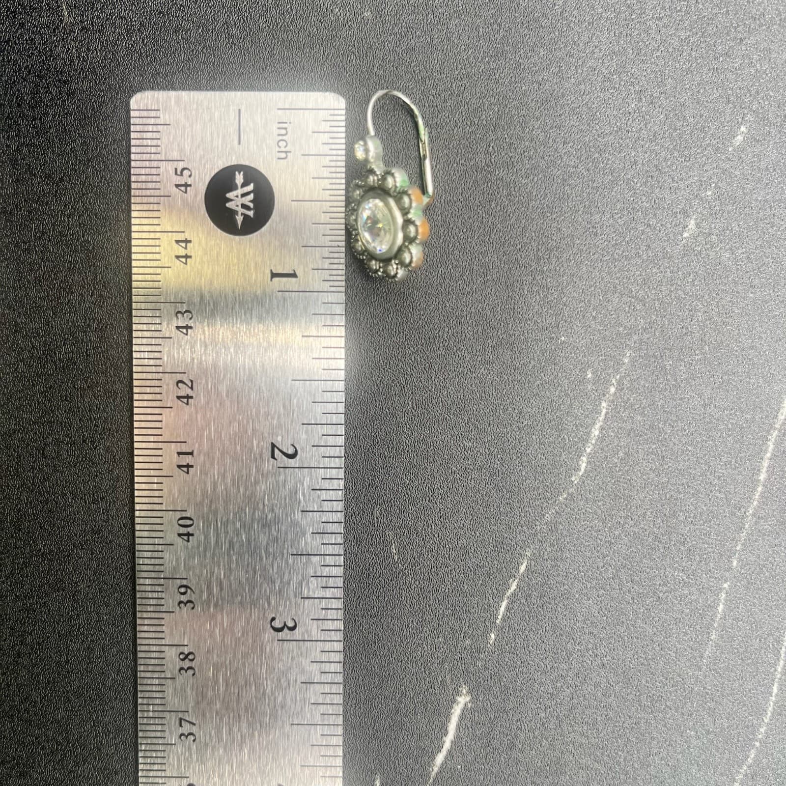 Vintage Silver Tone Earrings Raised Metal Beads Victorian-Style Women's Jewelry - Thumbnail 8