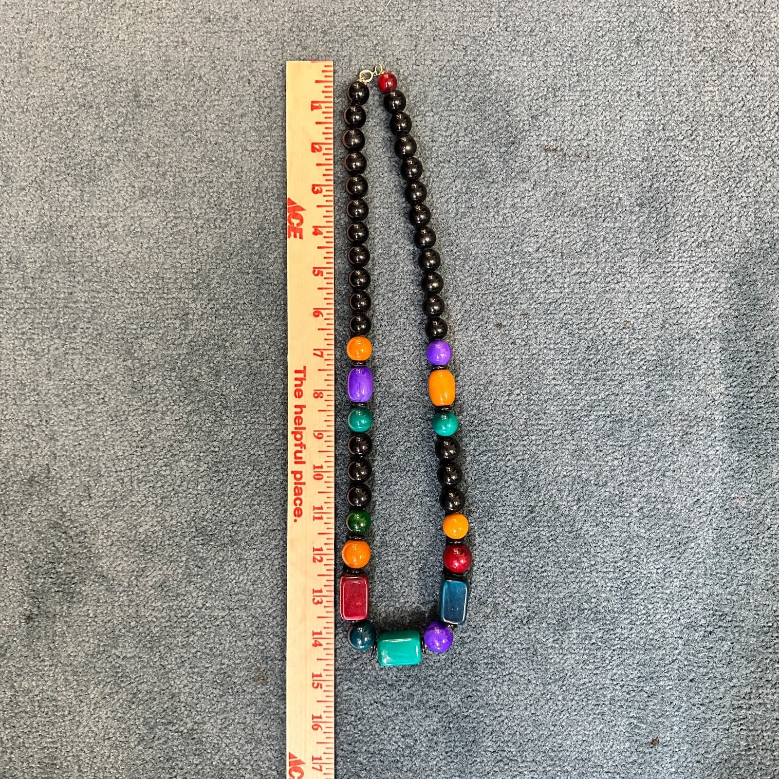 Vintage 90s Beaded Chunky Necklace Boho Retro Women's Classic Fashion Jewelry - Thumbnail 9