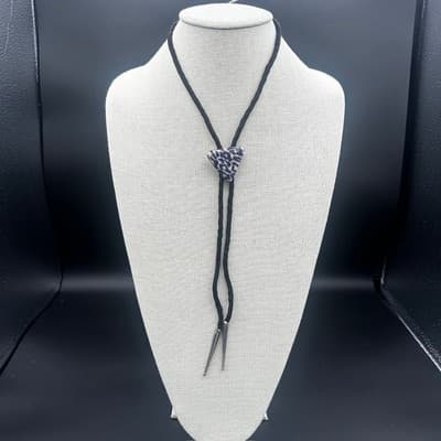 Vintage Handmade Triangle Bolo Tie Necklace Women's Fashion Jewelry 34'' - Thumbnail 4