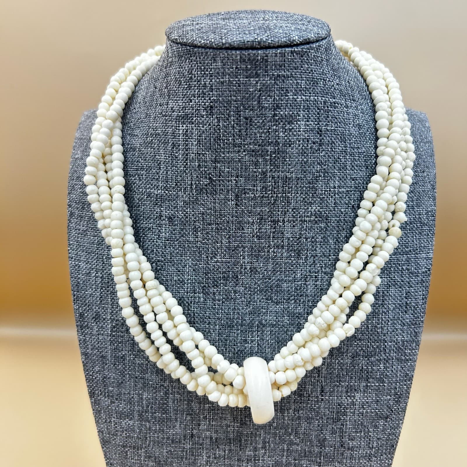 Vintage Multi-strand Pearl Beaded Necklace Women's Fashion Jewelry 16'' - Thumbnail 2