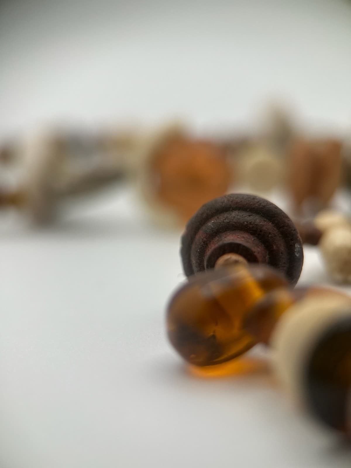 Vintage Tribal Beaded Necklace Amber Bone Ethnic Boho Pendant Jewelry - Thumbnail 11