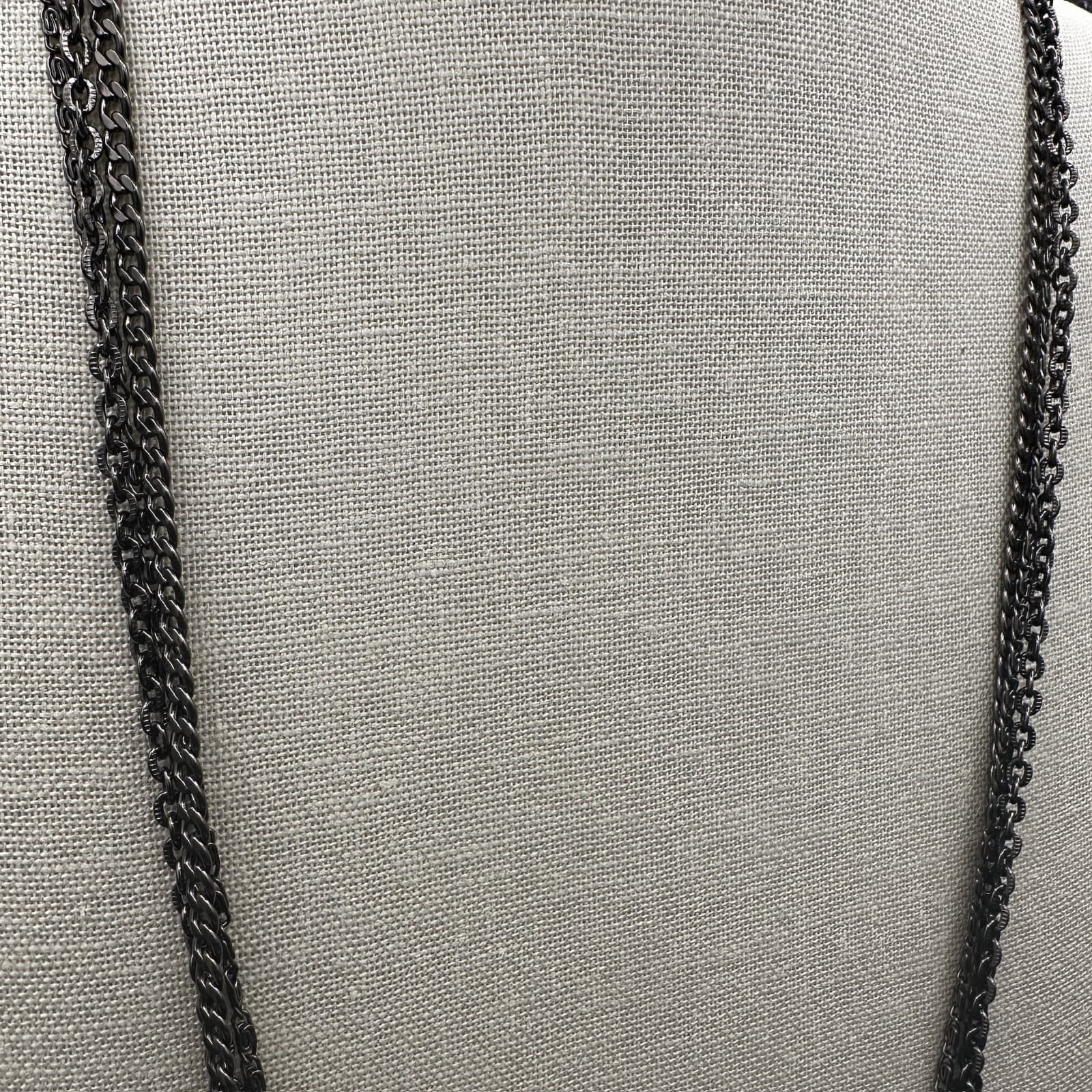 Vintage Silver Chain Necklace Retro Style Women's Fashion Jewelry 35'' - Thumbnail 4