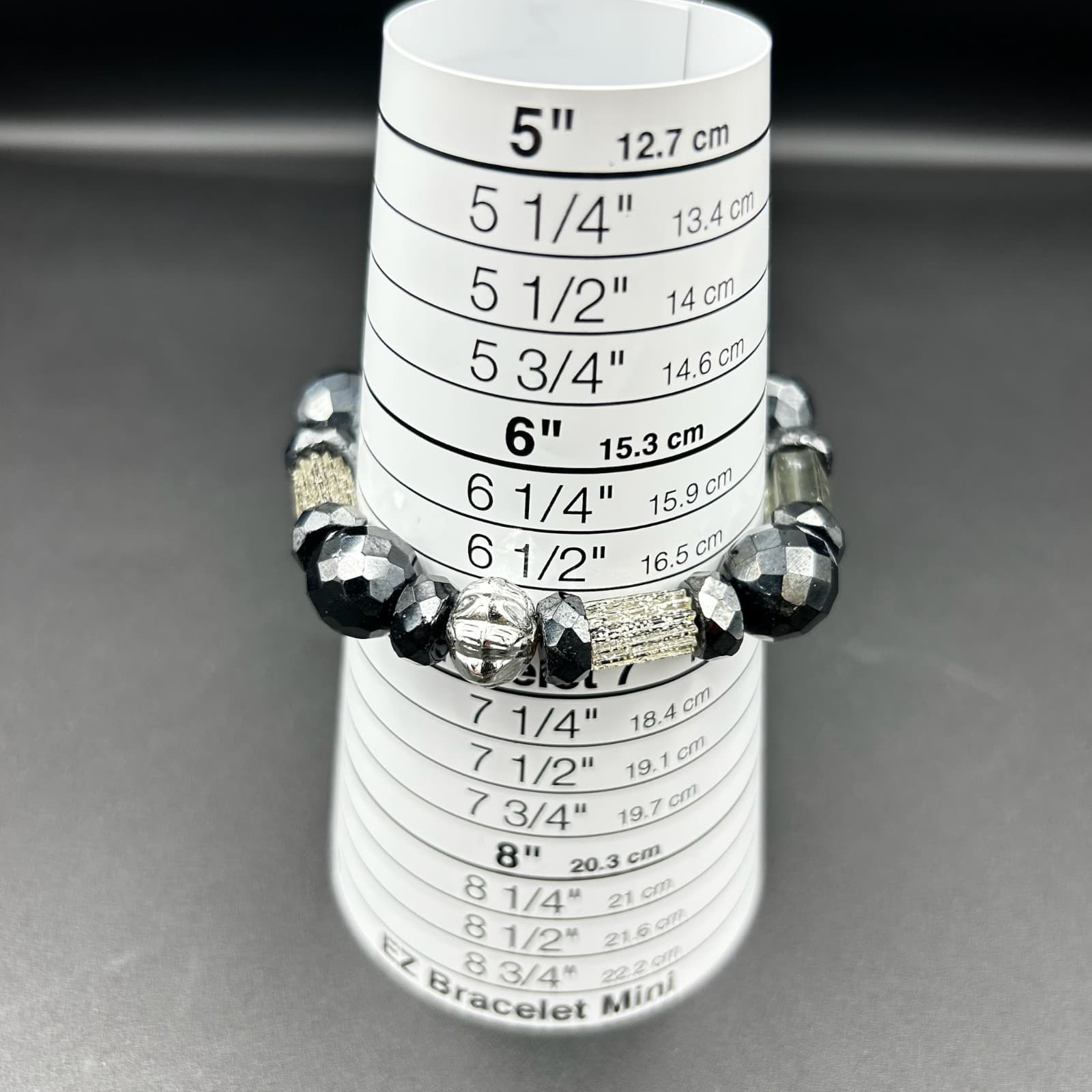 Vintage Bohemian Chic Black & Clear Beaded Bracelet Stretch Y2K 90s 2000s - Thumbnail 6