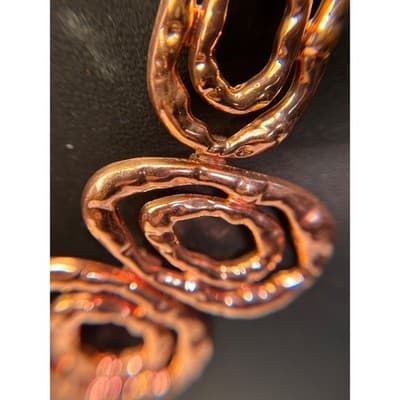 Vintage Lot of 3 Statement Necklaces – Red Beaded, Black Glass, Rose Gold Tone - Thumbnail 7