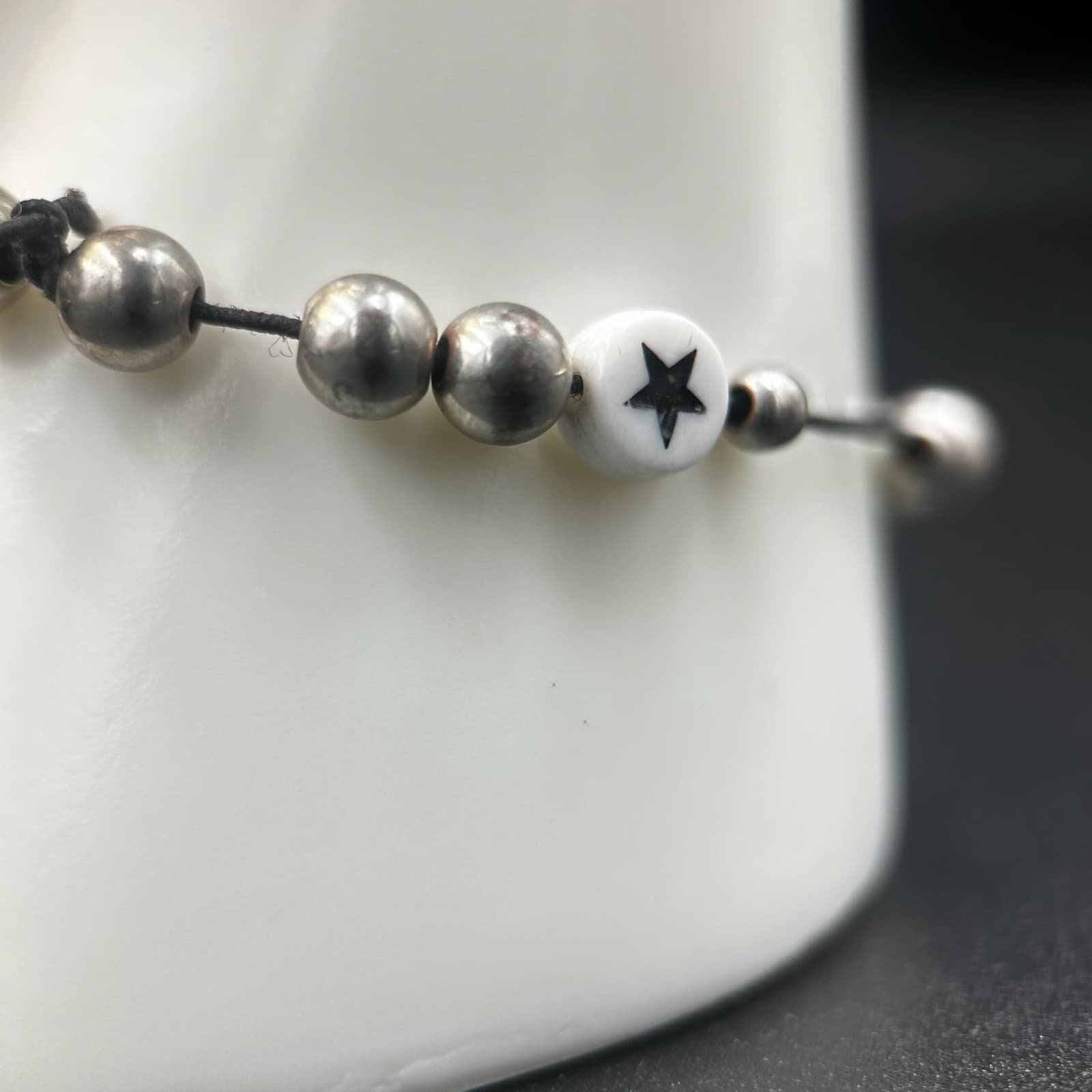 Vintage Heart and Star Charms Beaded Bracelet Stretch Women's Fashion Jewelry 7' - Thumbnail 4