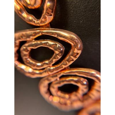 Vintage Lot of 3 Statement Necklaces – Red Beaded, Black Glass, Rose Gold Tone - Thumbnail 6