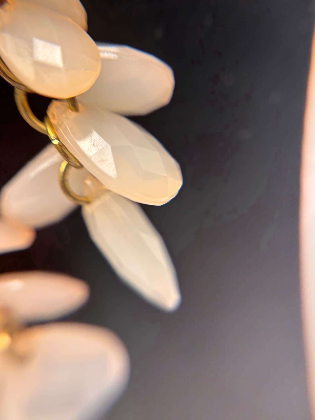 Vintage Orange & Peach Statement Bib Necklace Gold Tone Chunky Bead Fashion - Thumbnail 7