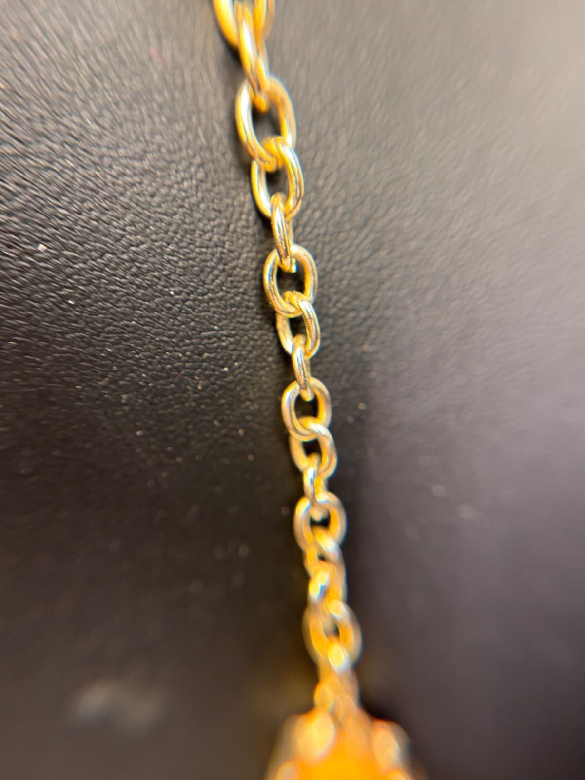 Vintage Orange & Peach Statement Bib Necklace Gold Tone Chunky Bead Fashion - Thumbnail 8