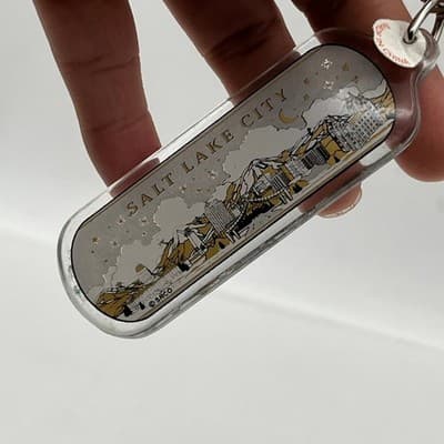 Vintage Salt Lake City Utah Acrylic Keychain Skyline Souvenir Retro Travel Gift - Thumbnail 5