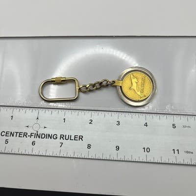 Vintage SeaWorld Shamu Orca Spinner Keychain Gold Silver Tone Souvenir Collector - Thumbnail 6