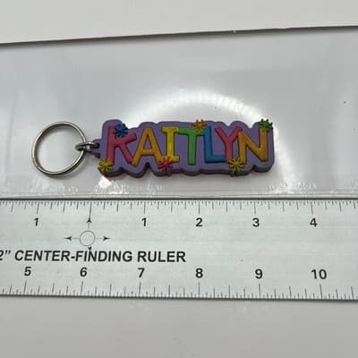Kaitlyn Name Keychain Colorful Rubber 3D Block Letter Backpack Tag Accessory - Thumbnail 7