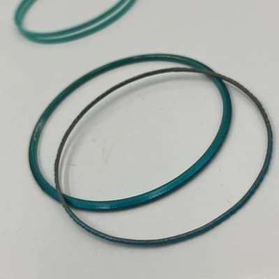 Vintage Teal Bangle Bracelet Set Aqua Green Glitter Textured Stackable 9 Pieces - Thumbnail 6