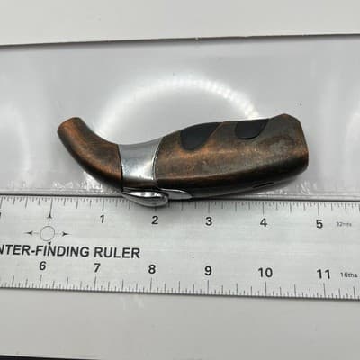 Vintage Scorch Torch Butane Lighter Curved Pistol Grip Copper Chrome Refillable - Thumbnail 6