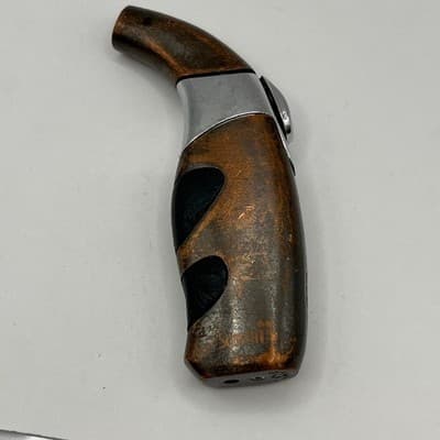 Vintage Scorch Torch Butane Lighter Curved Pistol Grip Copper Chrome Refillable - Thumbnail 4