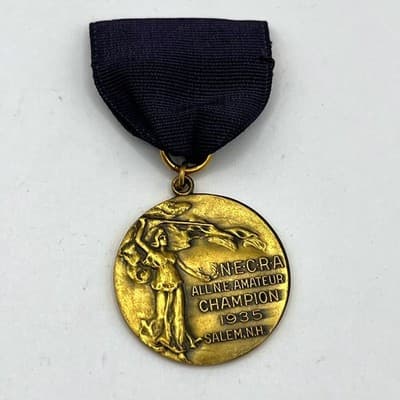 VTG 1935 NECRA All N.E. Amateur Champion Medal Salem NH Ladies H.P. Race Medal - Image 1