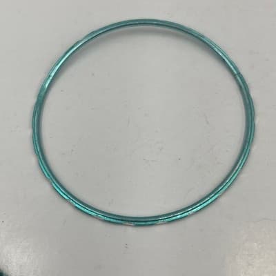 Vintage Teal Bangle Bracelet Set Aqua Green Glitter Textured Stackable 9 Pieces - Thumbnail 2