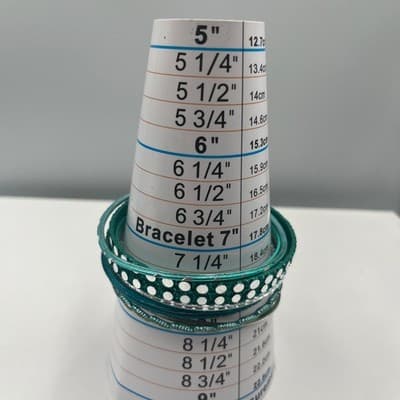 Vintage Teal Bangle Bracelet Set Aqua Green Glitter Textured Stackable 9 Pieces - Thumbnail 11