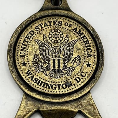 Vintage Washington DC USA Bottle Opener Keychain Brass Tone Souvenir Collectible - Thumbnail 2