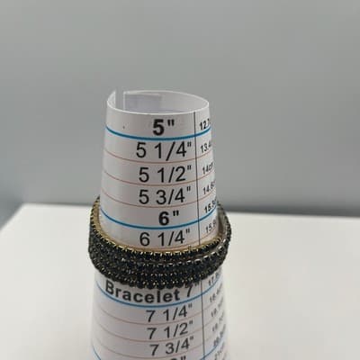 Vintage Black Rhinestone Stretch Bracelet Lot Gold Silver Tone Stackable Jewelry - Thumbnail 7