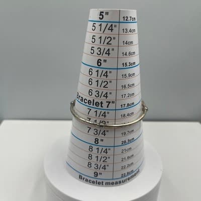 Vintage Silver Tone Bead Station Bangle Bracelet Minimalist Stackable Jewelry - Thumbnail 6