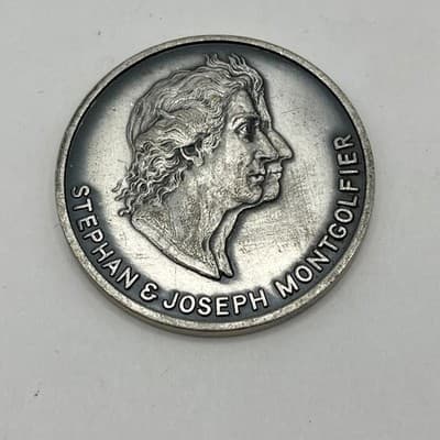 1783 Montgolfier Brothers First Ascent of Man Hot Air Balloon Commemorative Coin - Thumbnail 2