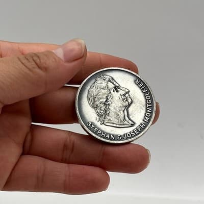 1783 Montgolfier Brothers First Ascent of Man Hot Air Balloon Commemorative Coin - Thumbnail 5
