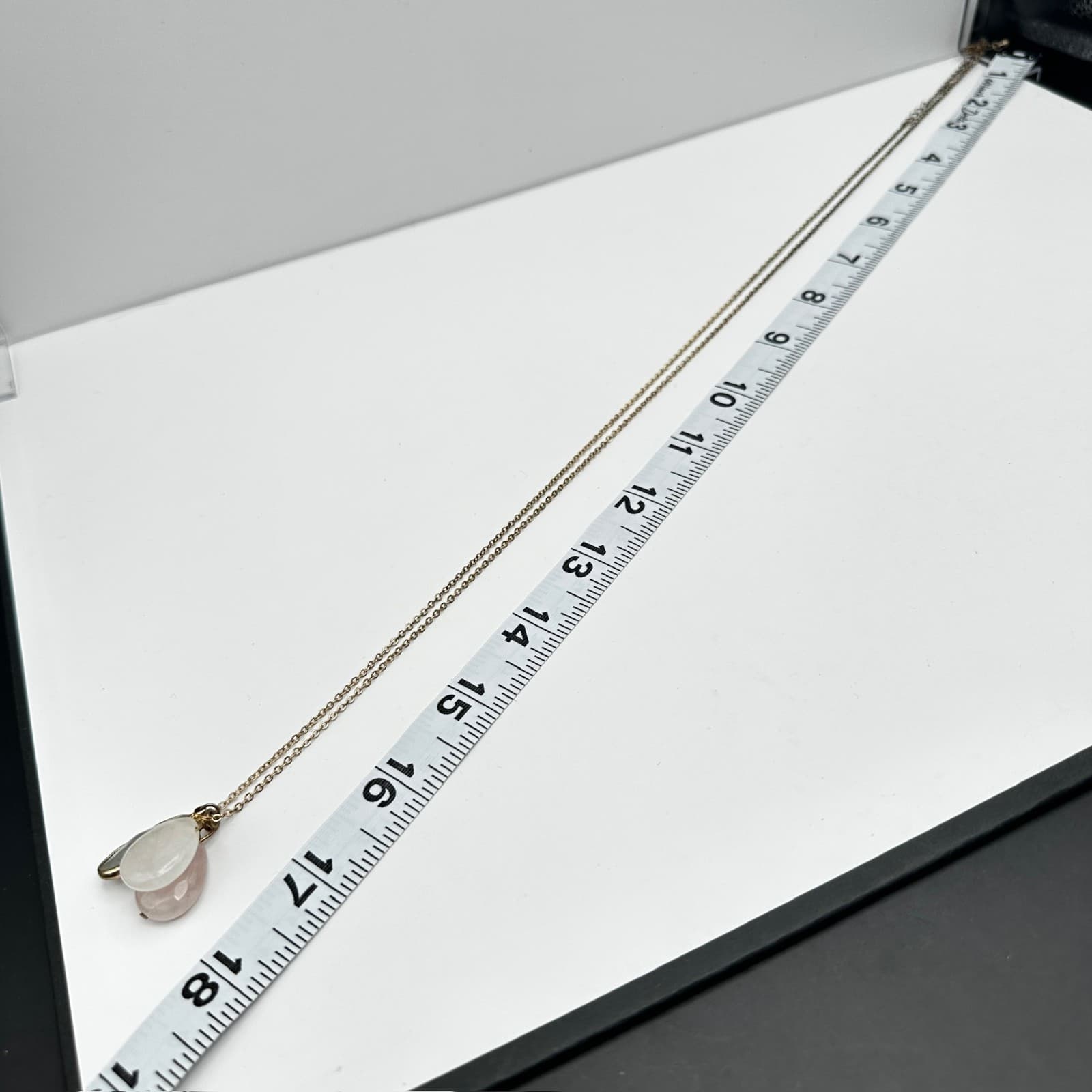 Vintage 90s Multi-Stone Lobster Pendant Necklace Rose Quartz Clear Moonstone - Thumbnail 11